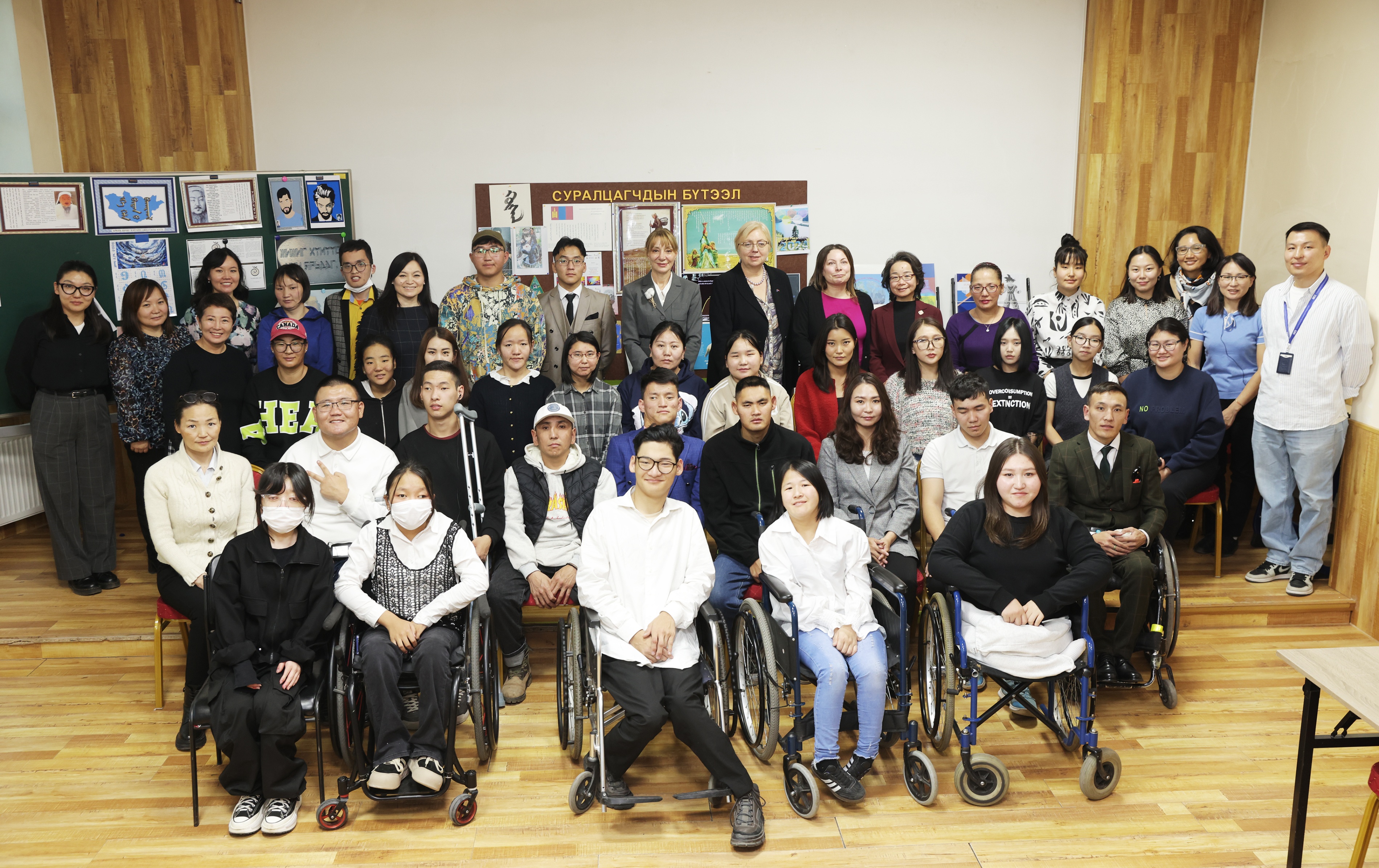 a group of people posing for a photo