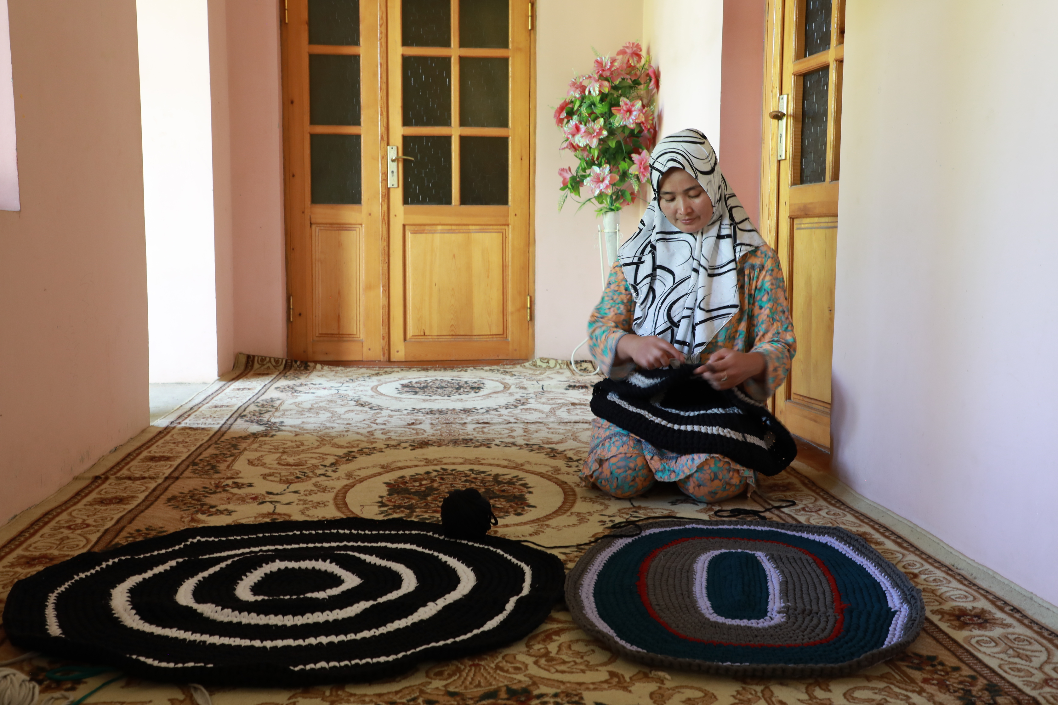 a person sitting in a room